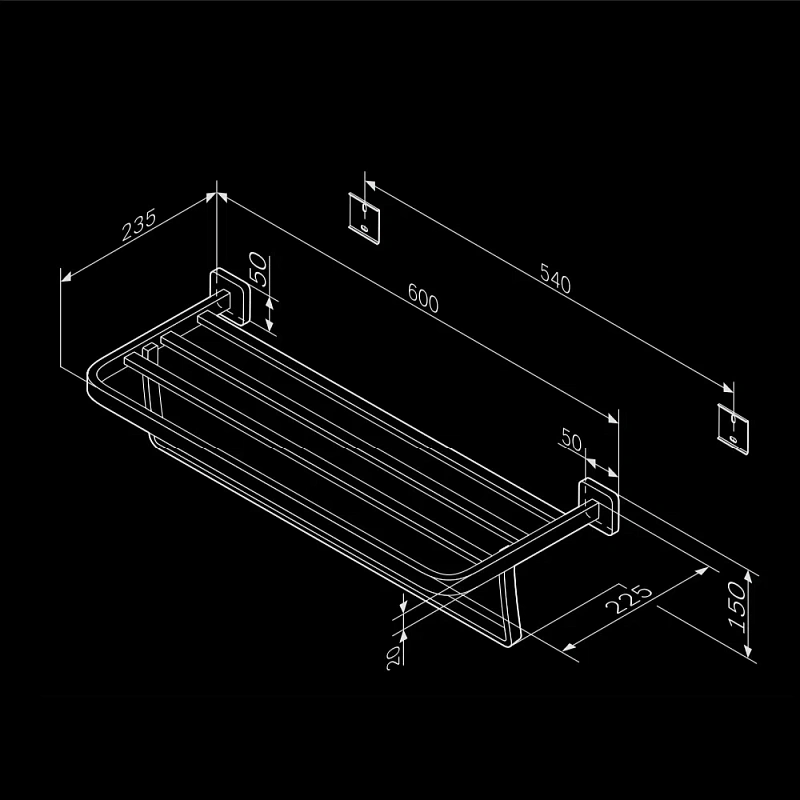 Полка для полотенец AM.PM Func A8F37700 с вешалкой, хром
