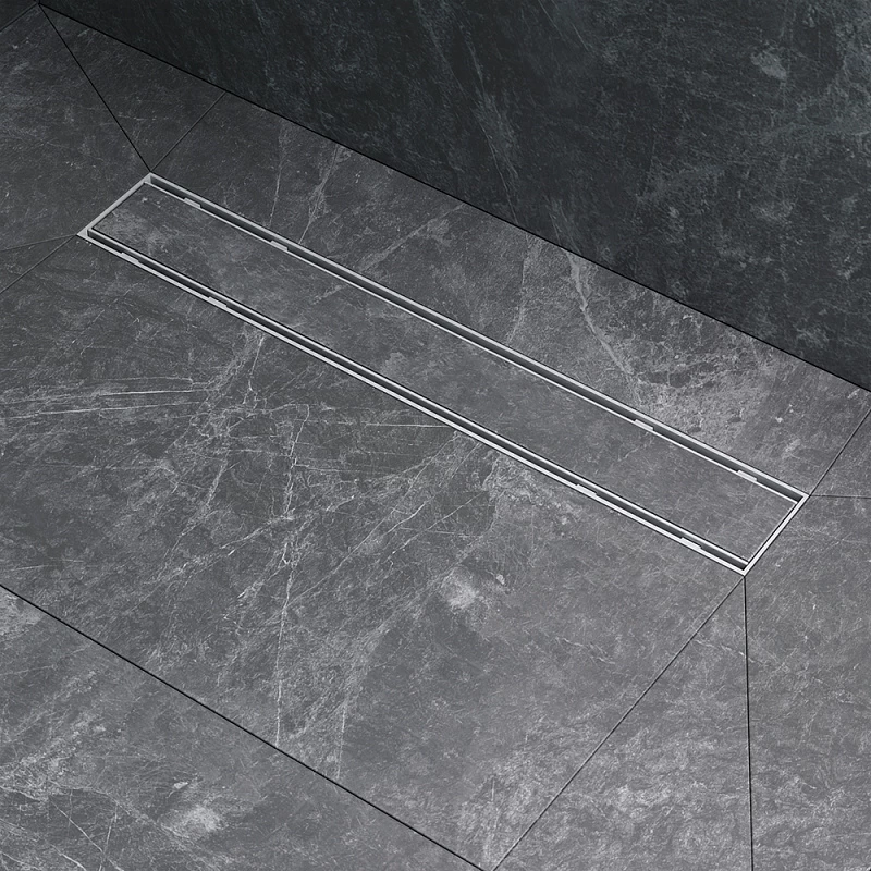 Душевой трап (лоток) 50 AM.PM PrimeFlow W02SC-U11-050-04SB комбинированный затвор со стальной матовой решеткой под плитку