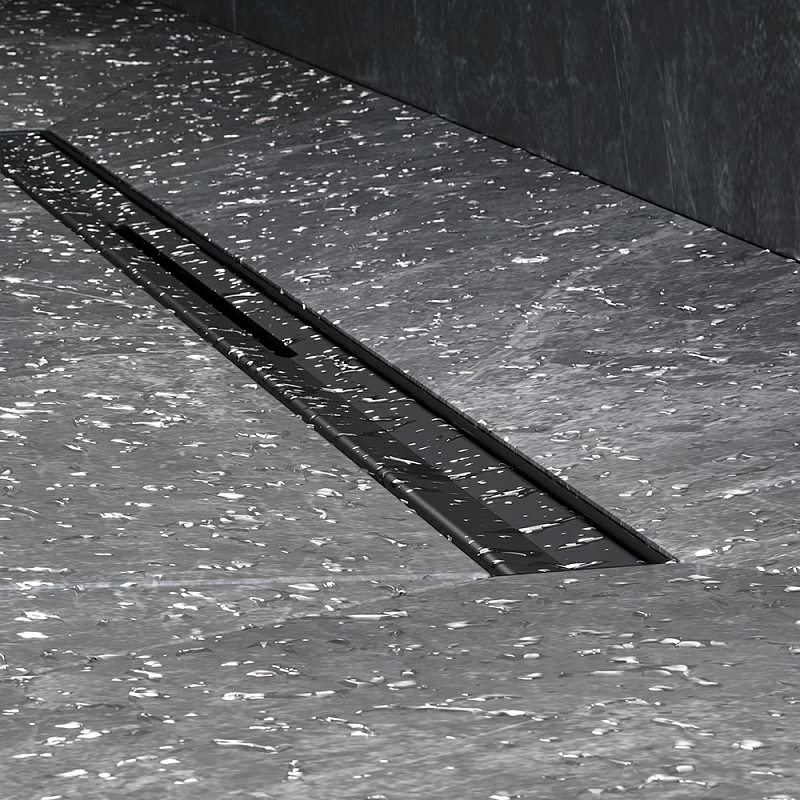 Душевой трап (лоток) 60 AM.PM MasterFlow Slim W01SC-S11-060-05BM комбинированный затвор с черной матовой решеткой