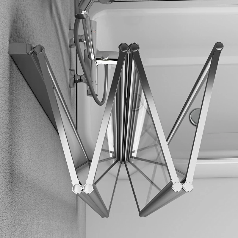 Стеклянная шторка для ванны 100 AM.PM Like W80BS-100-140CT поворотно-складная, профиль хром