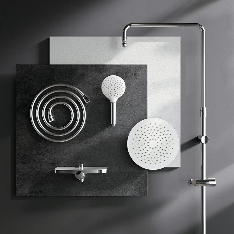 Душевая система AM.PM Like F0780200 стойка с тропическим душем, хром