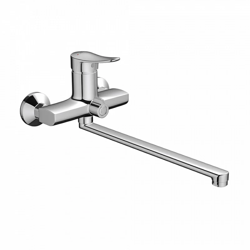 Смеситель для ванны и душа Dorff Ultra D5095000 длинный излив, душевая лейка, душевой шланг 1500, хром