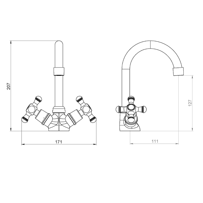 Смеситель для раковины (умывальника) Damixa Retro 230210000