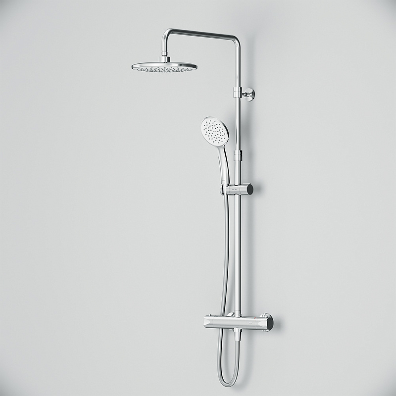 Душевая система AM.PM Crave F079C400 стойка с тропическим душем, термостатом, смесителем, хром