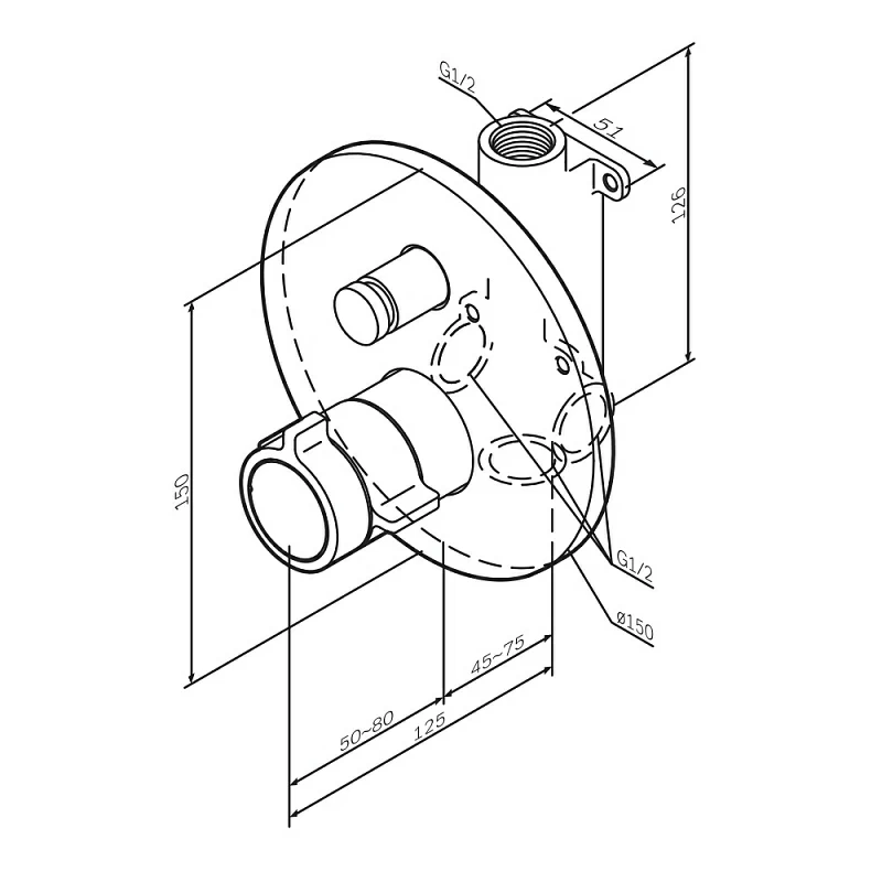 Смеситель для ванны и душа AM.PM X-Joy F85A45600 хром встраиваемый, термостат