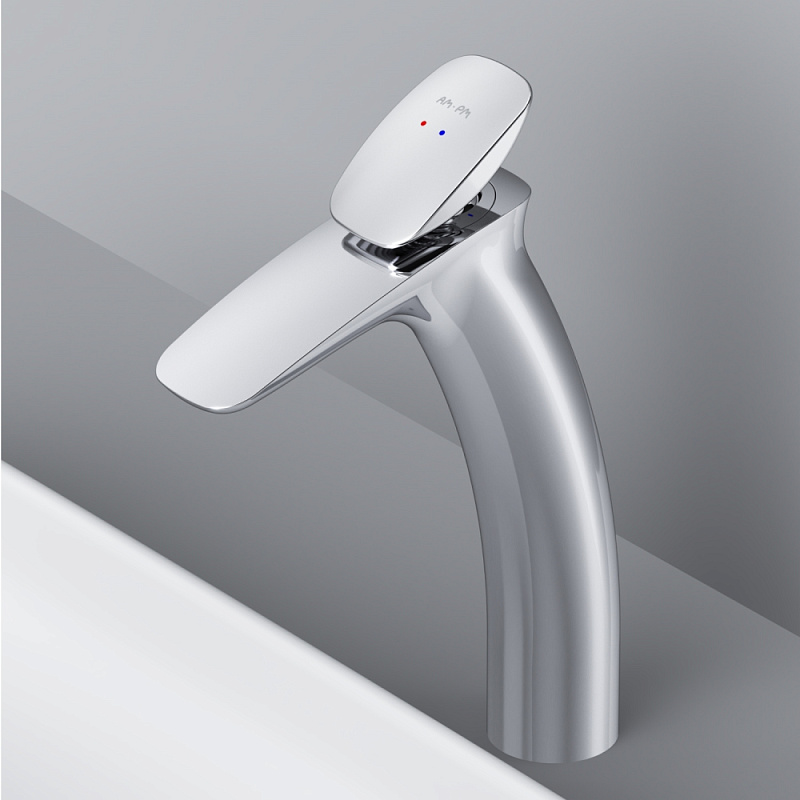 Смеситель для раковины (умывальника) AM.PM Spirit 2.0 F70A92200 высокий с донным клапаном, хром