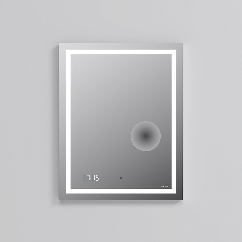 Зеркало с подсветкой в ванную прямоугольное 55 AM.PM Gem M91AMOX0553WG сенсорное с часами и косметическим зеркалом