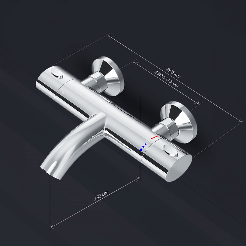 Смеситель для ванны и душа AM.PM Sense F7550064 термостат, хром