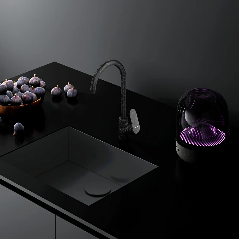 Смеситель для кухни AM.PM Like F8007722 высокий с каналом питьевой воды, черный