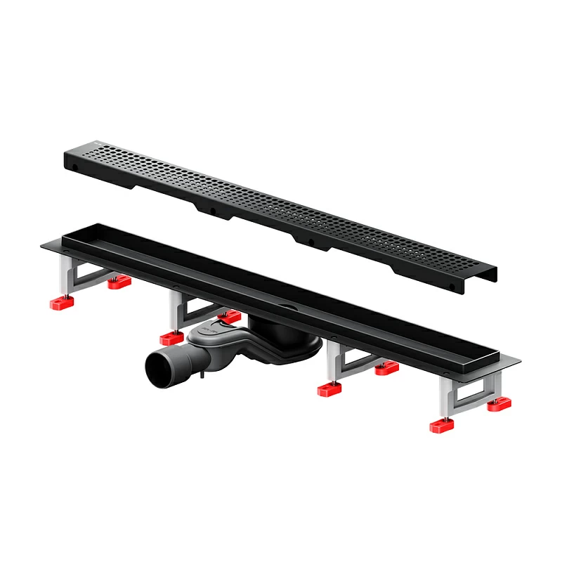 Душевой трап (лоток) 70 AM.PM MasterFlow W01SC-P11-070-01BM комбинированный затвор с черной матовой решеткой