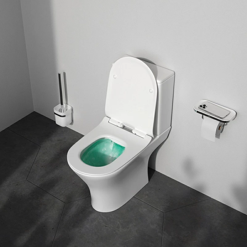 Унитаз напольный AM.PM Sense C748600SC безободковый с сиденьем микролифт, белый