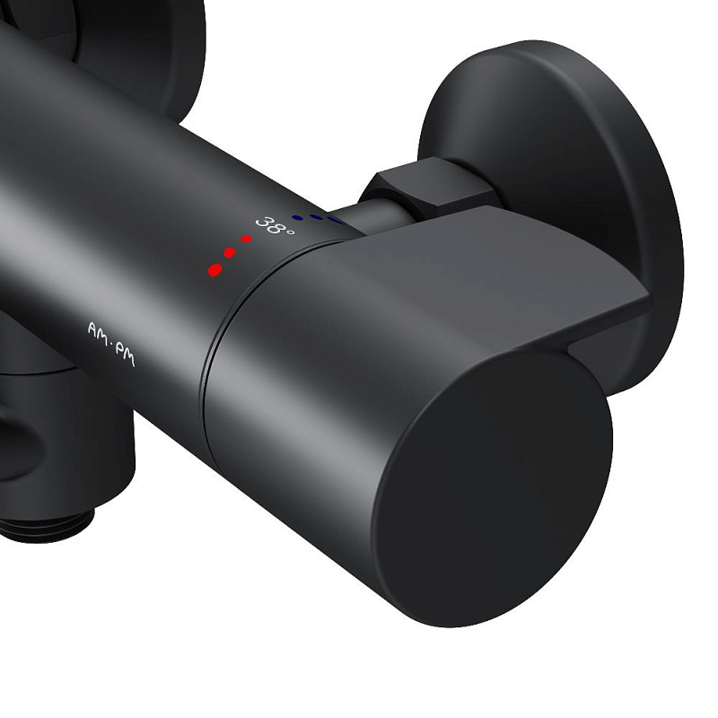 Смеситель для ванны и душа AM.PM X-Joy F85A50022 терсмостат, поворотный излив, черный