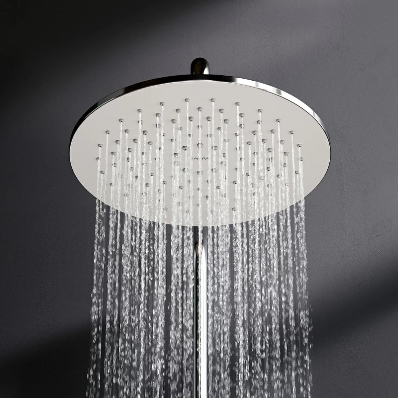 Душевая система AM.PM X-Joy F40885A94 стойка с тропическим душем, хром + смеситель для ванны с длинным изливом, хром