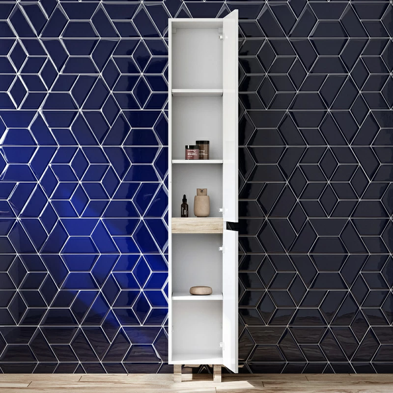 Шкаф-пенал для ванной 30 AM.PM X-Joy M85ACSR0306WG напольный правый белый глянец