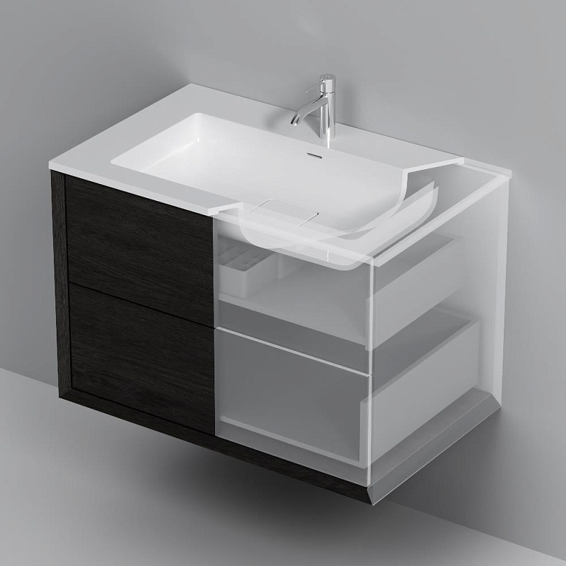 Тумба с раковиной 80 AM.PM Libre M60-FHX0802OF-WPC080SWM подвесная под дерево