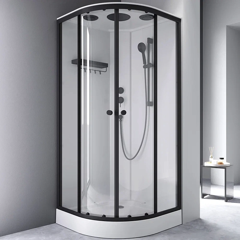 Душевая кабина 90x90 AM.PM X-Joy W94C-401-090BT профиль черный матовый, низкий поддон