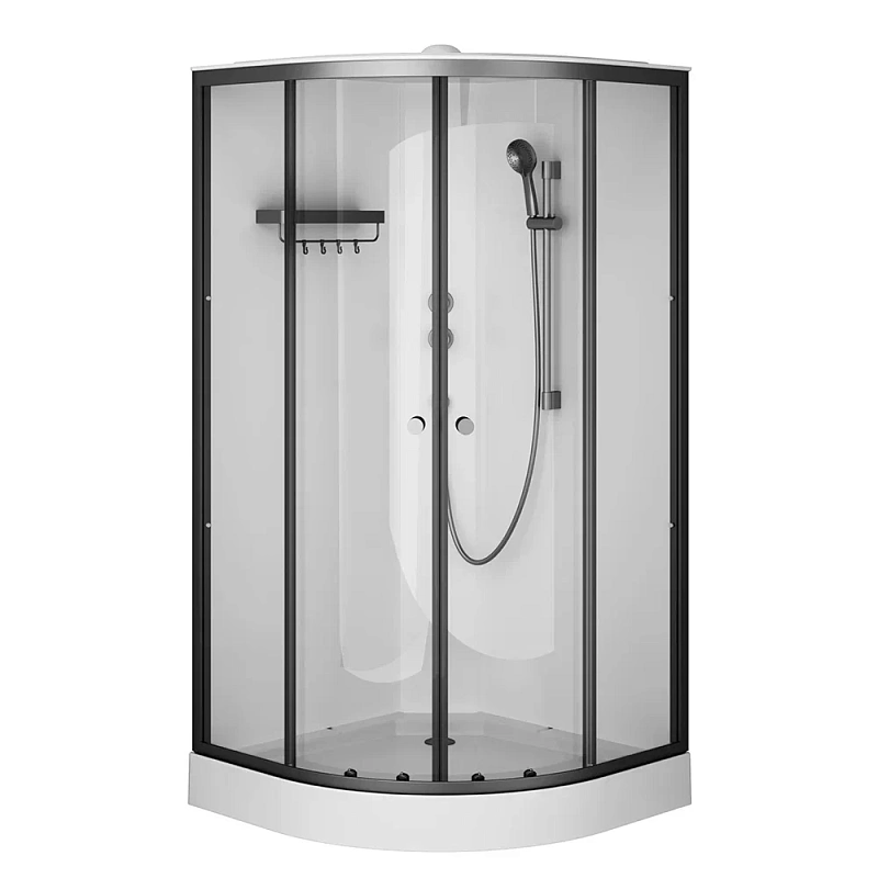 Душевая кабина 100x100 AM.PM X-Joy W94C-401-100BT профиль черный матовый, низкий поддон