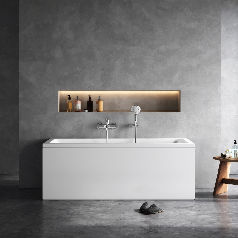 Ванна акриловая 160x70 см Gem W93A-160-070W-A, Белый