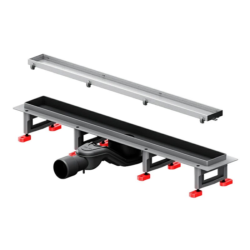 Душевой трап (лоток) 60 AM.PM MasterFlow W01SC-U11-060-04SB комбинированный затвор со стальной матовой решеткой под плитку