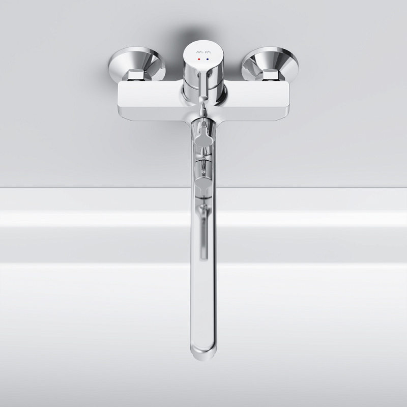 Смеситель для ванны и душа AM.PM X-Joy F85A90000 длинный излив, хром