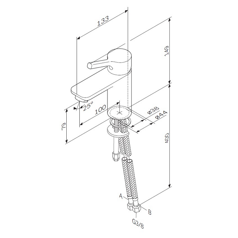 Смеситель для раковины (умывальника) AM.PM X-Joy S F85B02100 хром