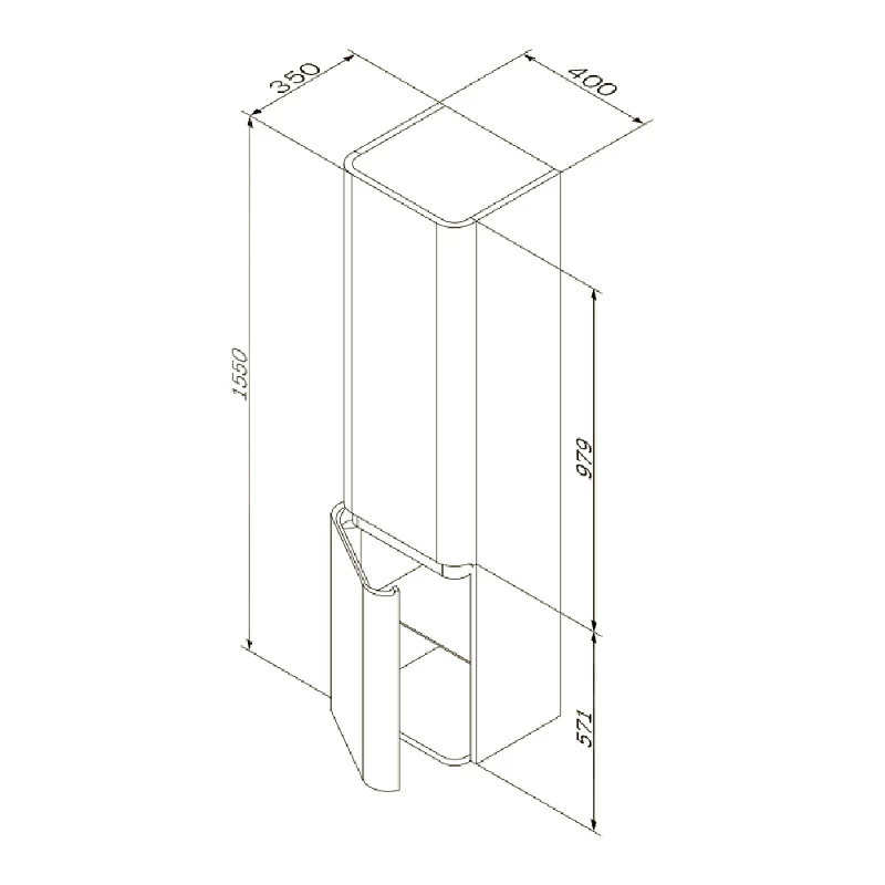 Шкаф-пенал для ванной 40 AM.PM Sensation M30CHR0406WG навесной правый белый глянец