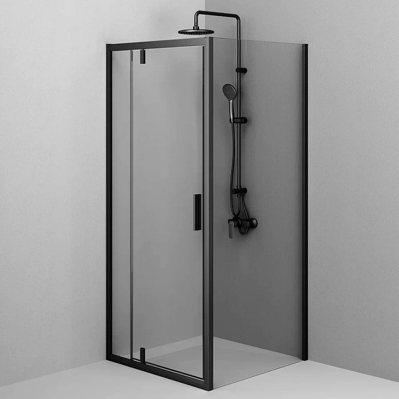 Душевое ограждение без поддона 90x90 AM.PM Gem W90G-404-9090-BT профиль черный матовый