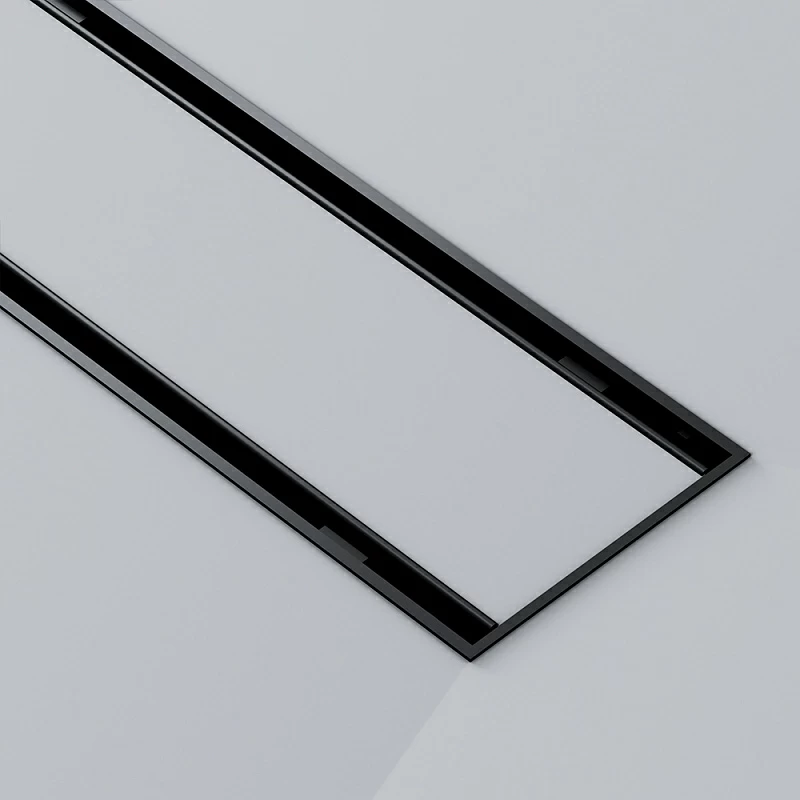 Душевой трап (лоток) 80 AM.PM PrimeFlow W02SC-U11-080-04BM комбинированный затвор с черной матовой решеткой под плитку