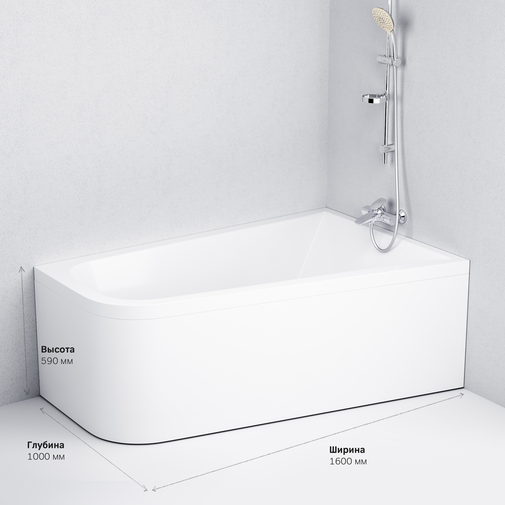 Ванна Spirit W72A-160R100W-A2, Белый