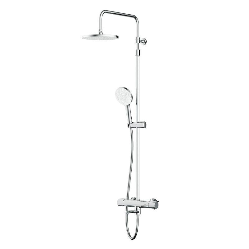 Душевая система AM.PM X-Joy F0785A500 стойка с тропическим душем, термостатом, смесителем, изливом, хром