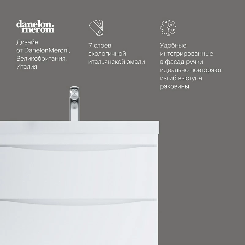 Тумба под раковину 80 AM.PM Like M80FSX0802WG напольная белый глянец