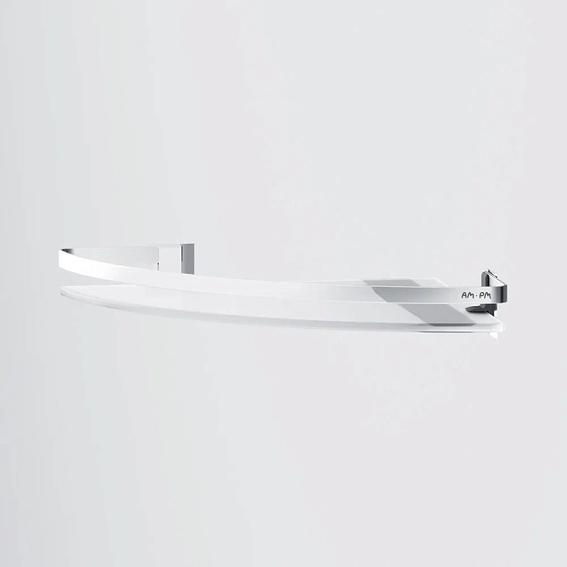 Полка в ванную угловая AM.PM Sense L A7456100 серебристый металл, стекло