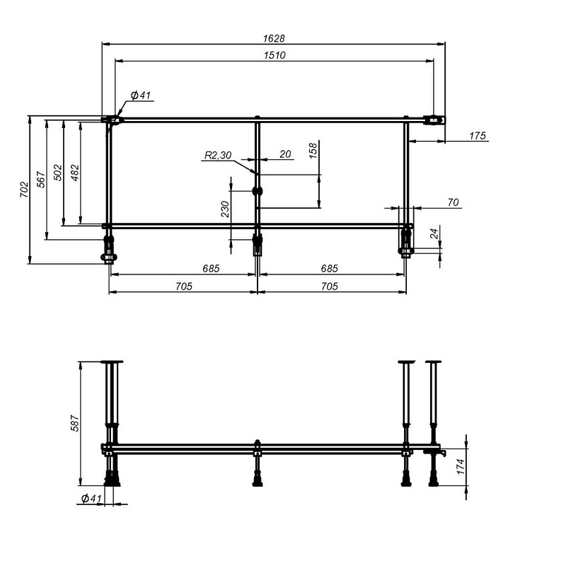 Каркас для ванны 170 AM.PM X-Joy W94A-170U70W-R