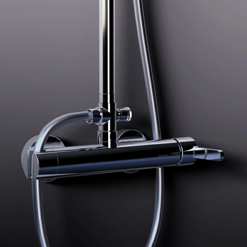 Душевая система Damixa Scandinavian Pure 936710000 стойка с тропическим душем, смесителем, хром