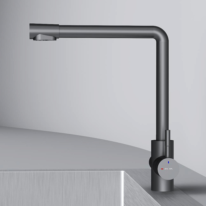 Смеситель для кухни AM.PM X-Joy S F85B05722 высокий, с каналом питьевой воды, черный