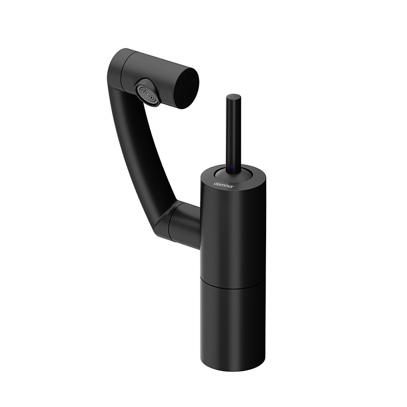 Смеситель для раковины (умывальника) Damixa Arc 290217364 с 3D поворотным изливом, черный