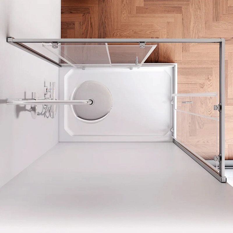 Душевое ограждение без поддона 120х80 AM.PM Gem W90G-404-120280-MT профиль серебристый