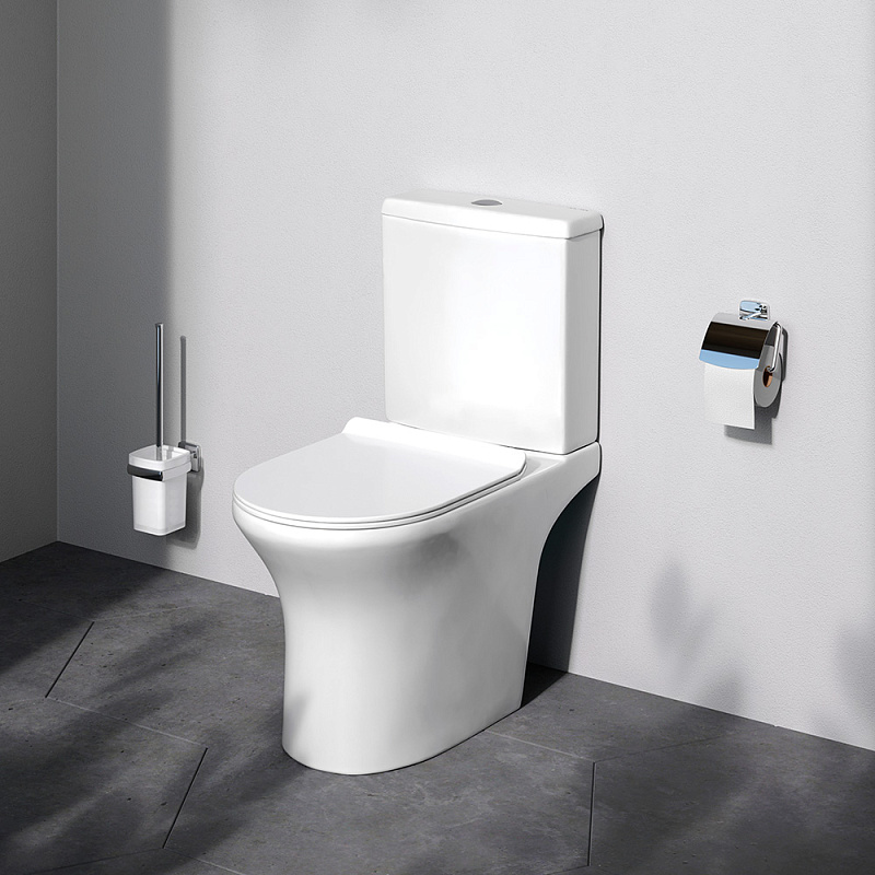 Унитаз-компакт напольный AM.PM Stern C7L8600SC безободковый с сиденьем микролифт, белый