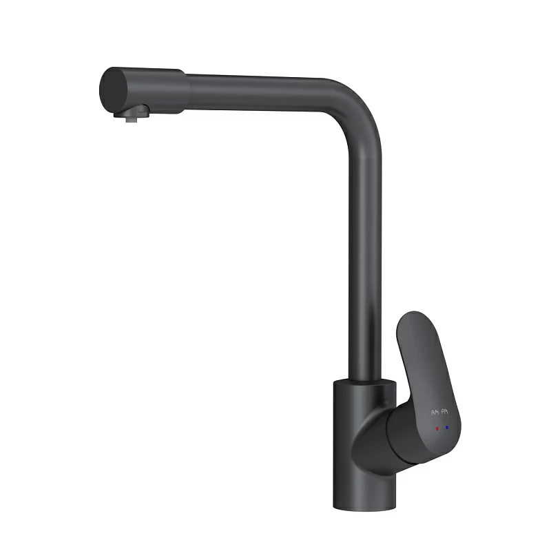 Смеситель для кухни AM.PM Like F8005722 высокий с каналом питьевой воды, черный