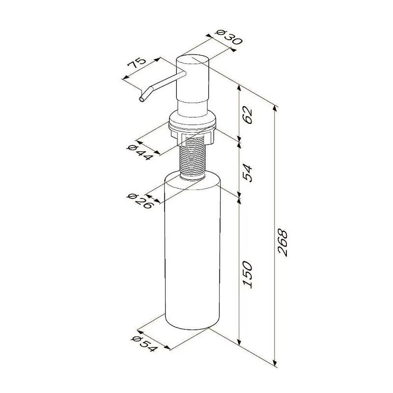 Смеситель для кухни AM.PM Like F8007T00 высокий с каналом питьевой воды, хром + дозатор моющего средства