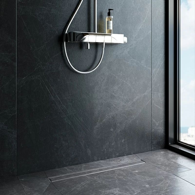 Душевой трап (лоток) 70 AM.PM MasterFlow W01SC-U11-070-04SB комбинированный затвор со стальной матовой решеткой под плитку