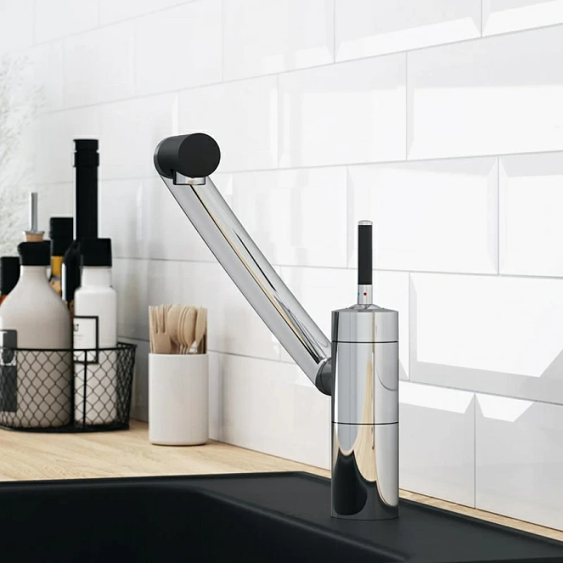 Смеситель для кухни Damixa Arc 290007464 3D с поворотным изливом, хром