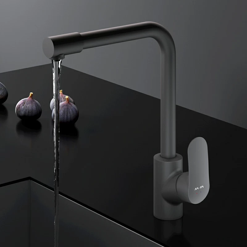 Смеситель для кухни AM.PM Like F8005722 высокий с каналом питьевой воды, черный