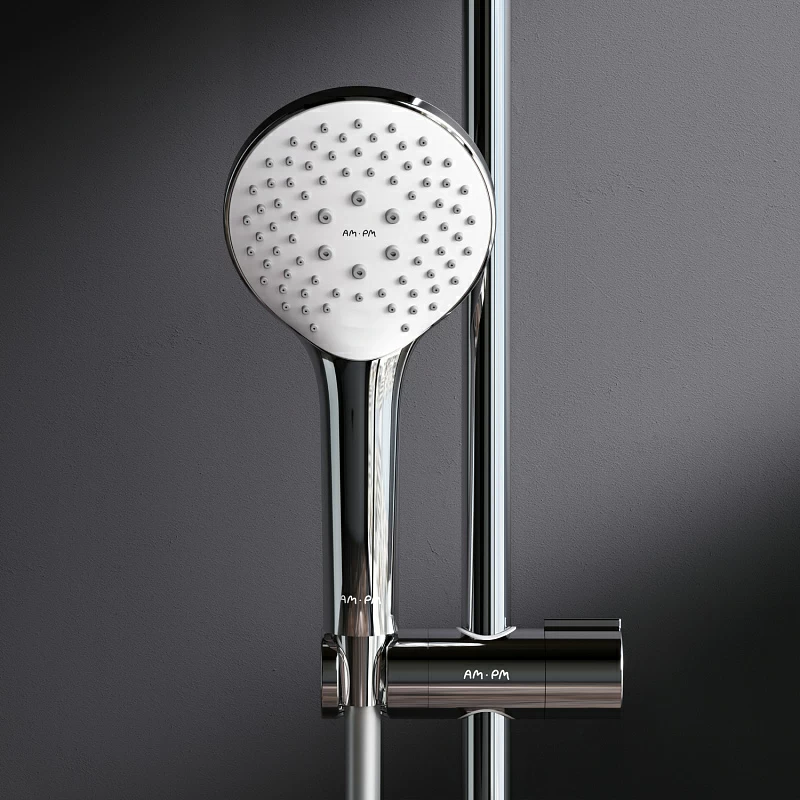 Душевая система AM.PM Gem F0790420 стойка с тропическим душем, термостатом, хром