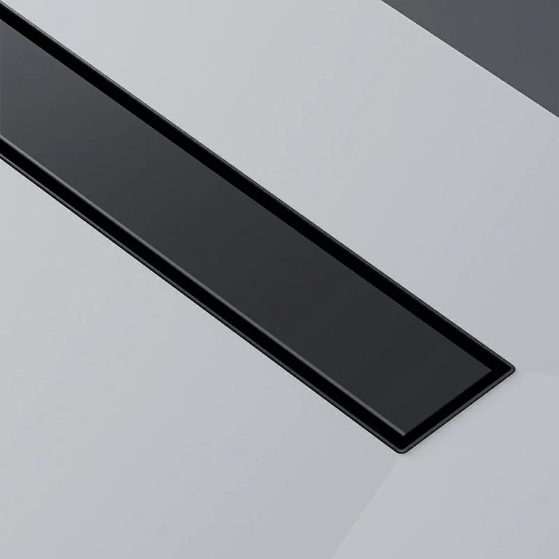 Душевой трап (лоток) 90 AM.PM MasterFlow W01SC-U11-090-04BM комбинированный затвор с черной матовой решеткой под плитку