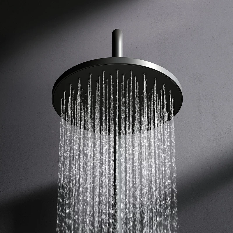 Душевая система AM.PM X-Joy F0785A622 стойка с тропическим душем, смесителем, черная матовая