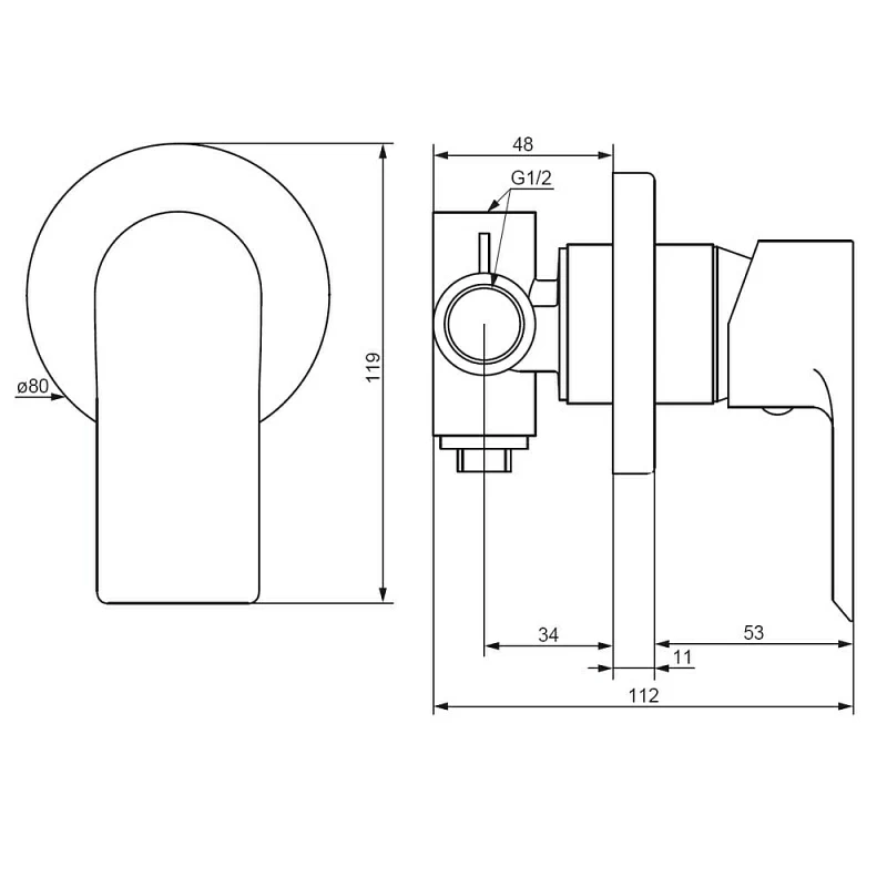 Смеситель для душа Damixa Apollo 477500300 черный встраиваемый