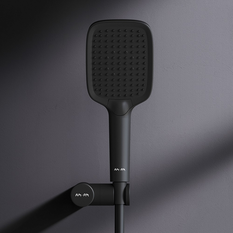 Душевой гарнитур AM.PM Func F0118F022 держатель, шланг, лейка 3 режима, черный