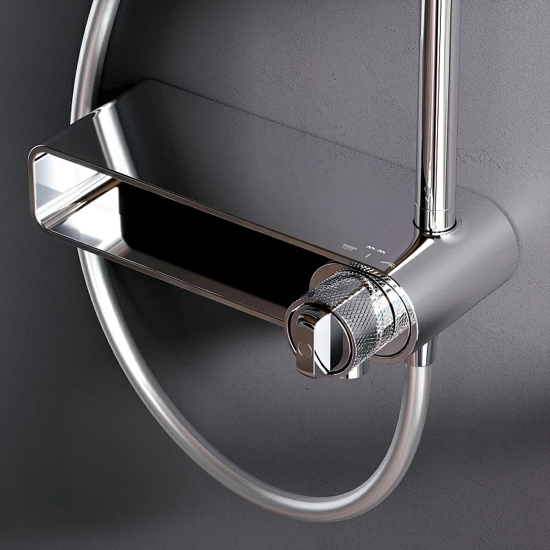 Душевая система AM.PM X-Joy F0785A700 стойка с тропическим душем, смесителем, изливом, хром