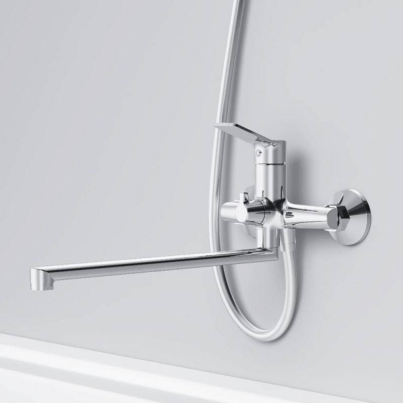 Смеситель для ванны и душа AM.PM X-Joy F85A90200 длинный излив, хром